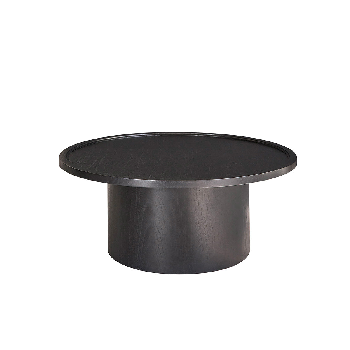 LOUISA - Table basse ronde en mindi massif noir ø 100 cm
