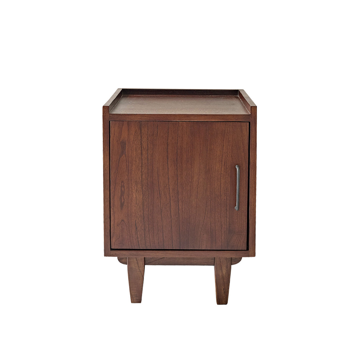 VINTAGE - Table de chevet en mindi massif finition noyer 40 cm