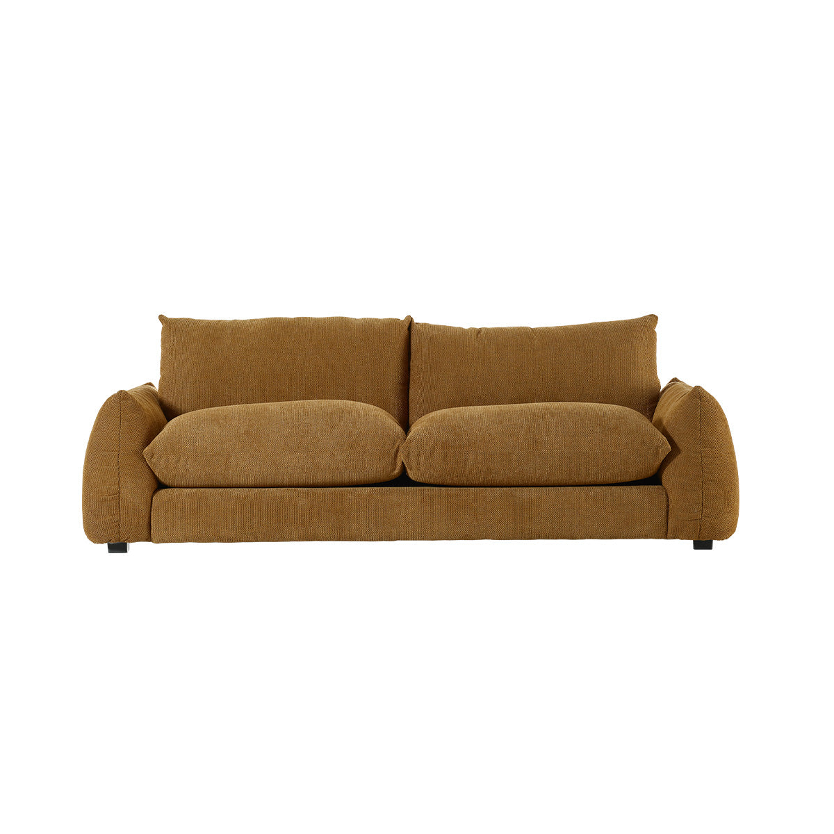 JACQUES - Canapé droit 3 places en tissu texturé bronze