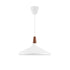 Suspension métal et bois Ø 39 cm blanc