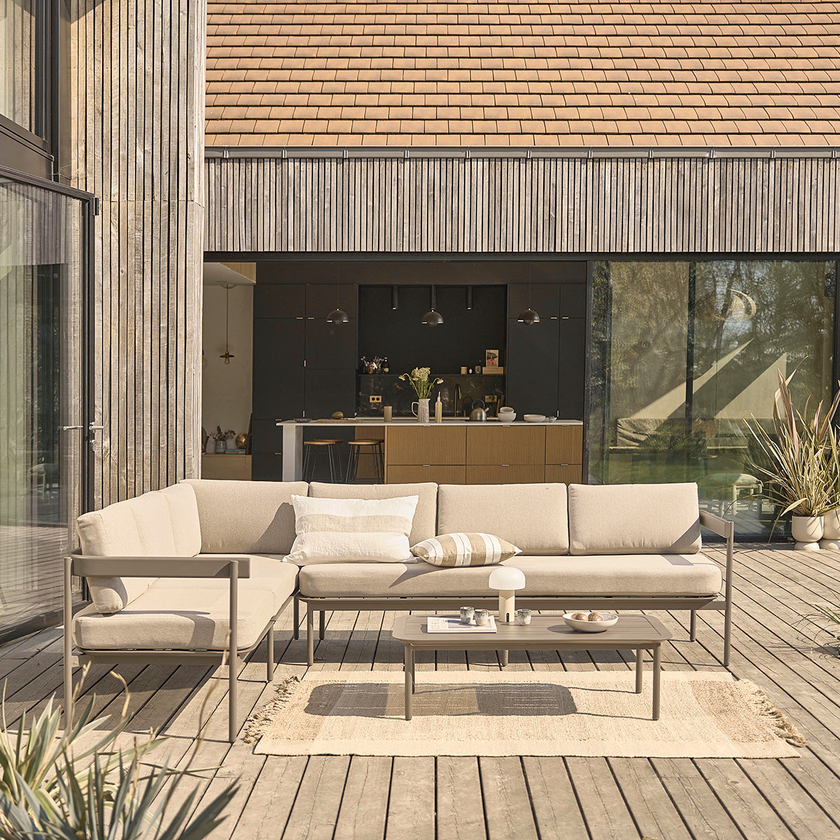 ALVAR - Salon de jardin bas en aluminium