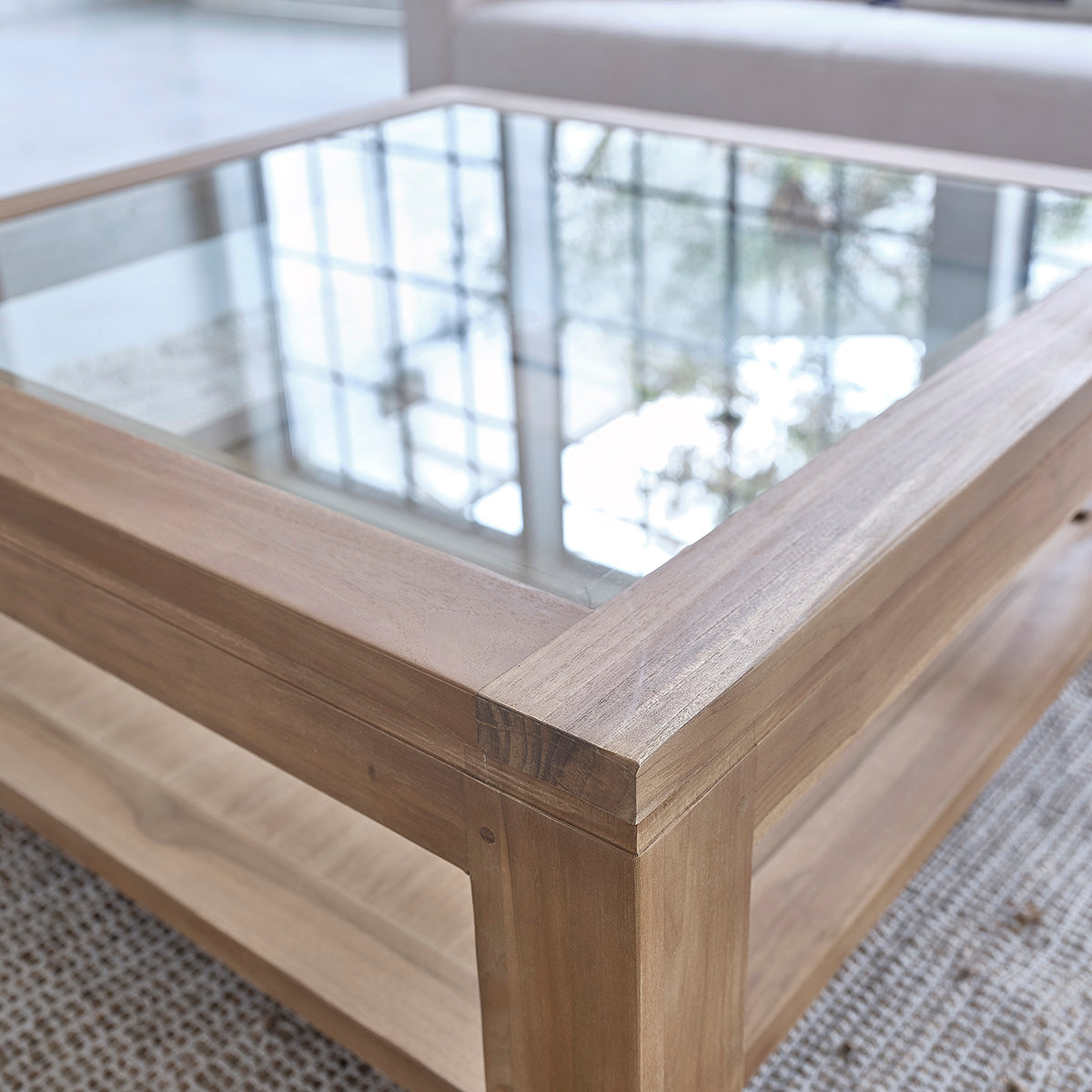 BOSTON - Table basse en teck massif 100 cm