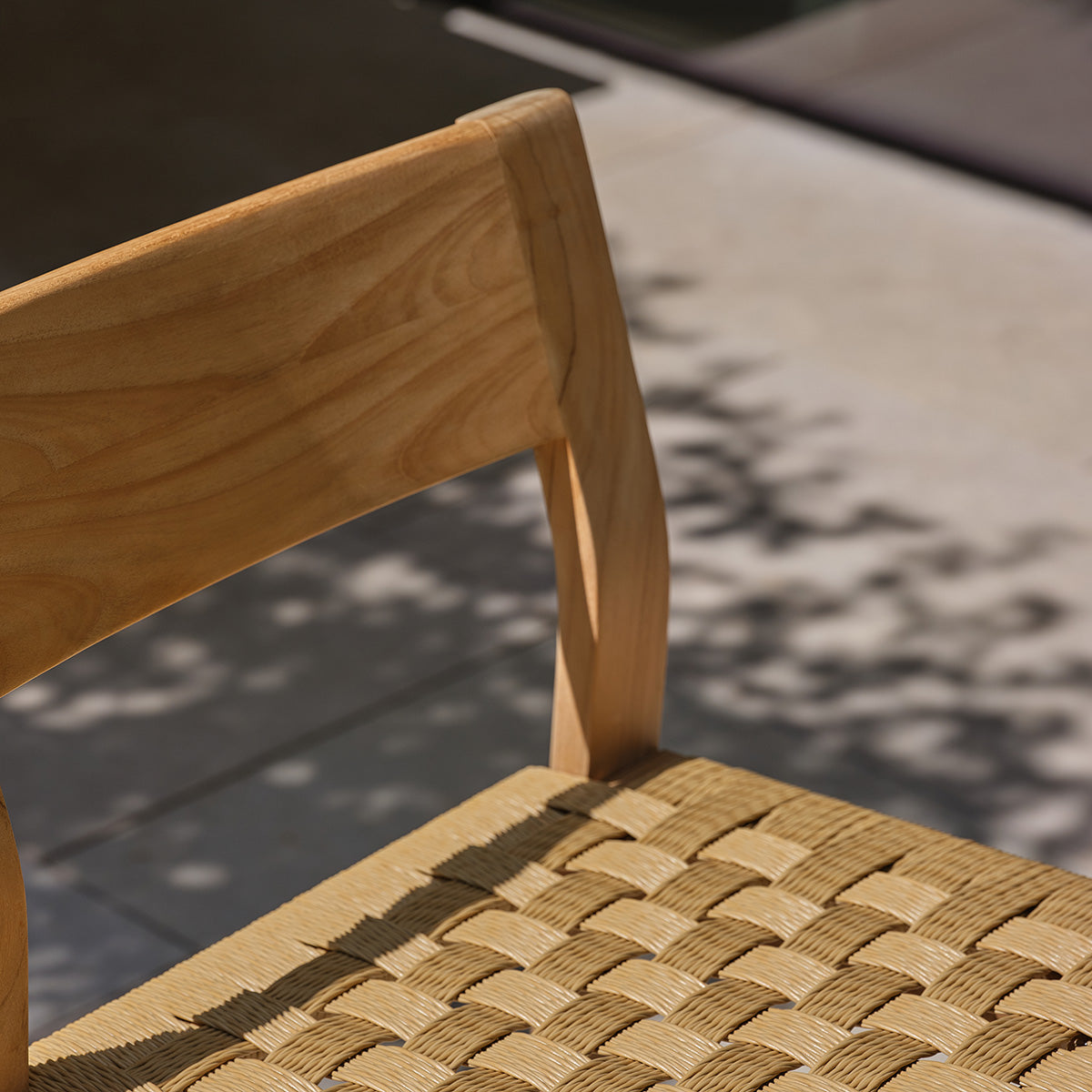 PIANA - Chaise de bar jardin en teck massif premium