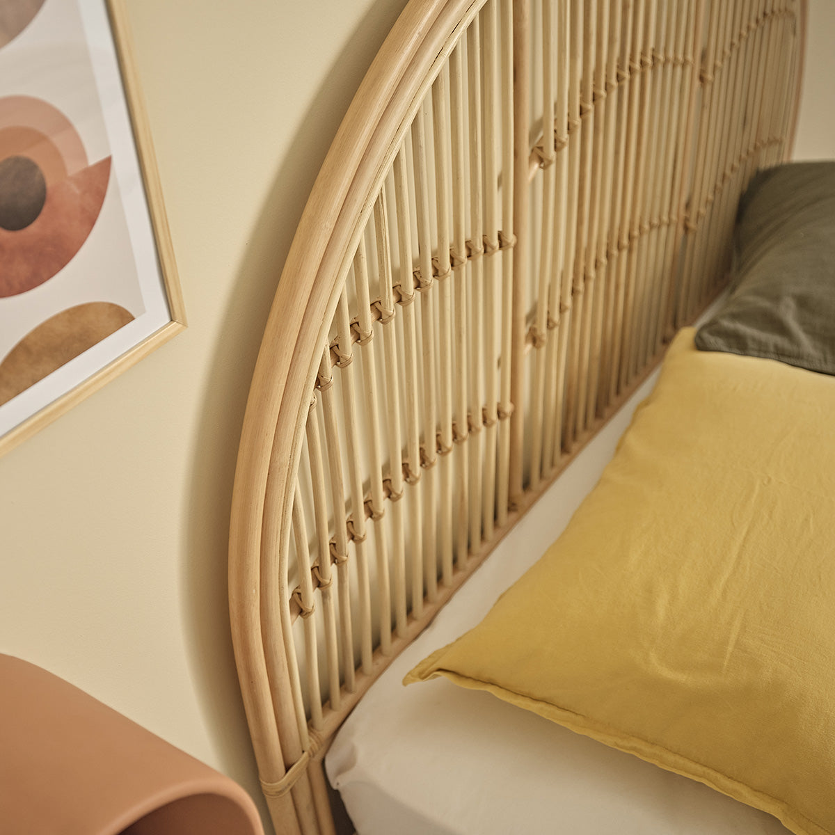 BOHO - Tête de lit en rotin 140 cm