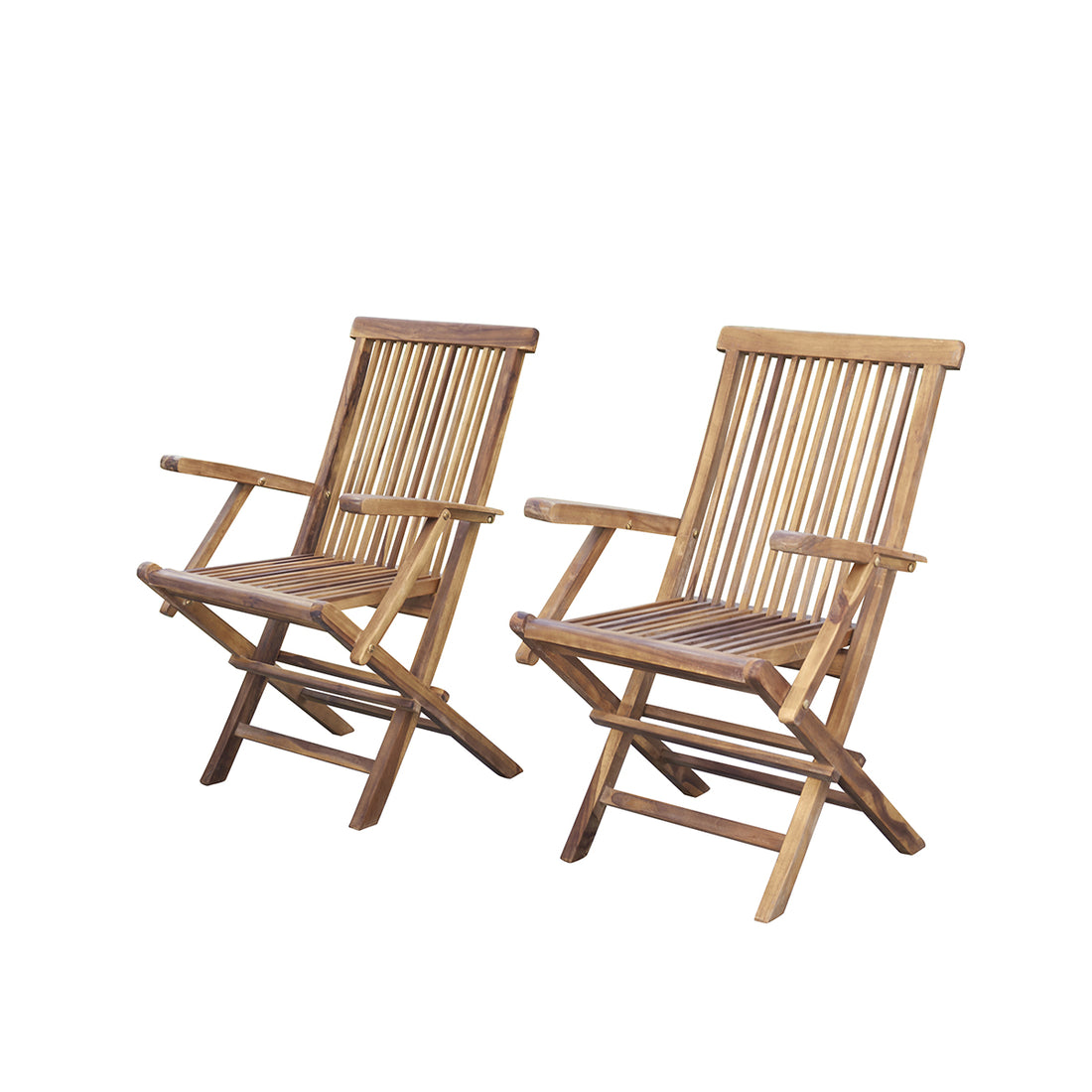 BALI - Fauteuil de jardin en teck huilé massif pliant (lot de 2)