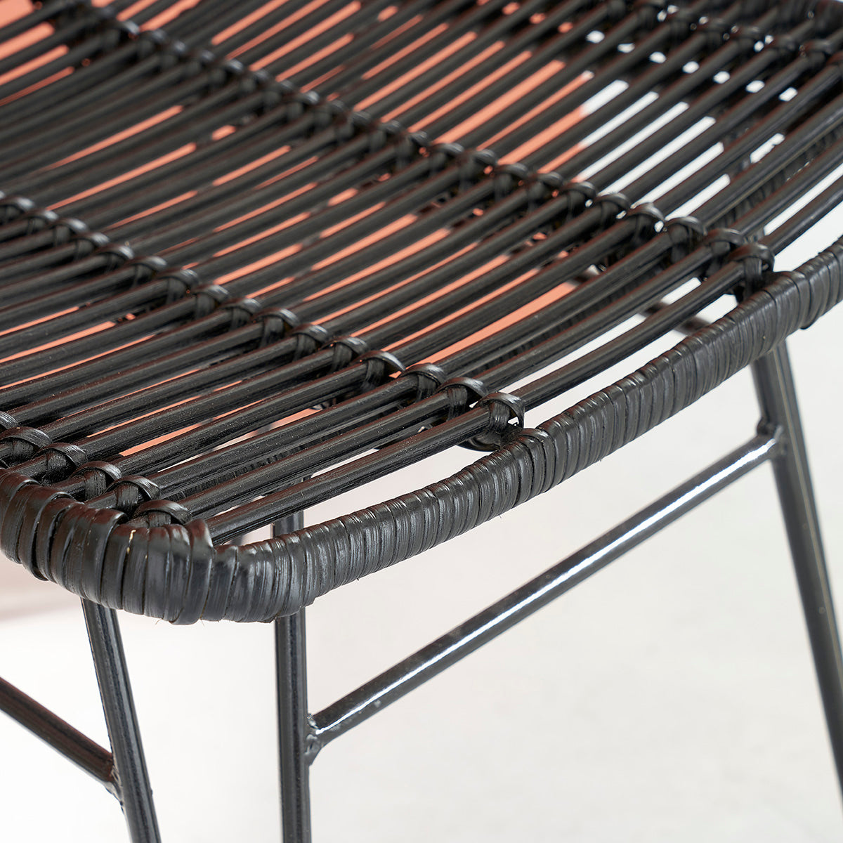 BOHEMA - Chaise en rotin et métal noire